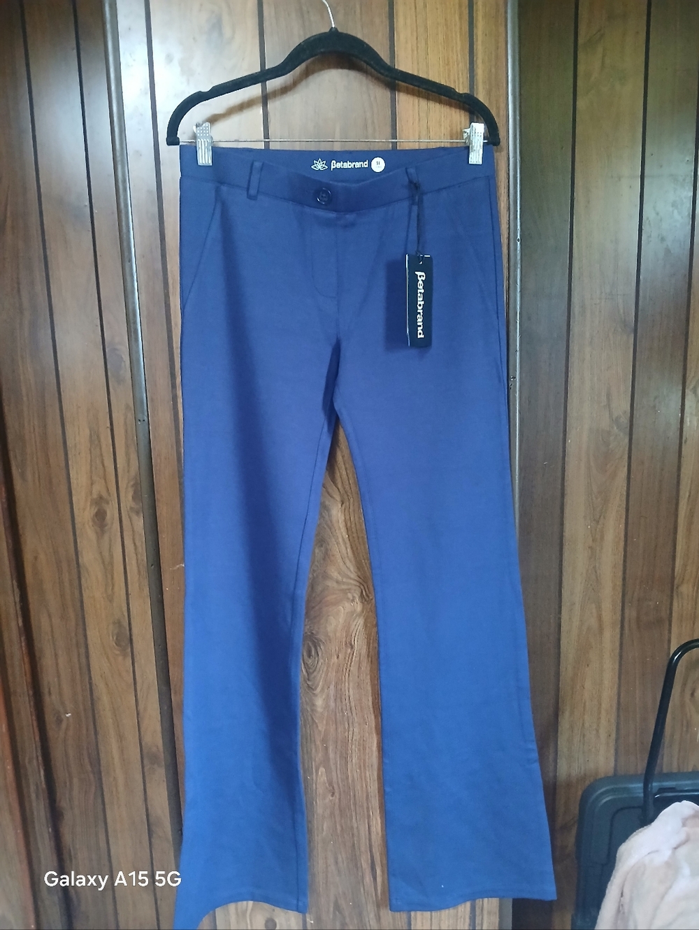 Betabrand Navy Blue Chinos - Yoga  Straight-Leg Pants